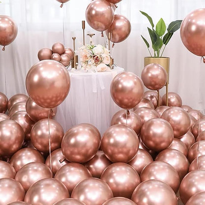 10 Inch Metallic Rose Gold Balloons - Image 3