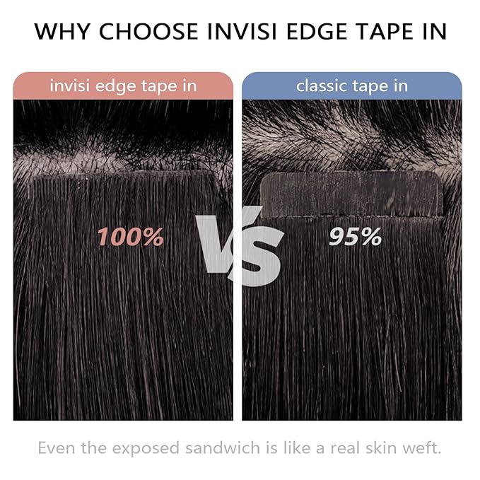 COOKAYU Invisi Edge Tape in Extensions Human Hair Walnut Brown to Ash Brown and Blonde Seamless Injected Tape Ins Straight invisible Hair Extensions 18Inch 40g 20pcs/pack