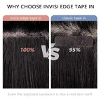 COOKAYU Invisi Edge Tape in Extensions Human Hair, Natural Black Seamless Injected Tape Ins Remy Hair 18Inch 40g 20pcs Straight Extensions Silky Smooth