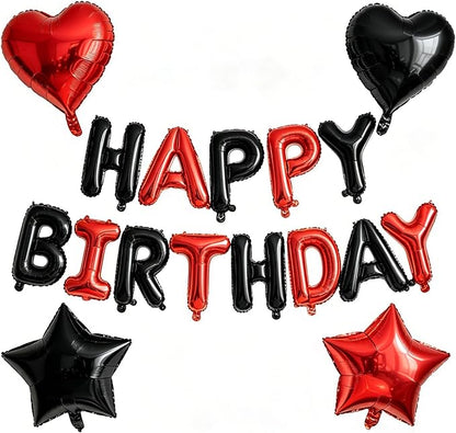 Red and Black Birthday Decorations by WEIKA