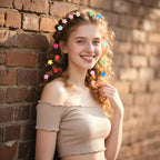 JANYUN 50 Pcs Colorful Mini Hair Claw Small Hair Clips Clamps Hair Accessories for Women Decorative Bun Tiny Hair Clips, Assorted Colors (Floral)