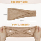 6 Pack Wide Headbands for Women - No Slip Hair Bands for Sports Yoga Workout Running Daily Use, Soft Stretchy Elastic Sweat Wicking Head Wraps Hair Accessories