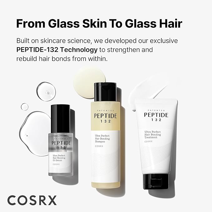 COSRX PEPTIDE 132 Hair Bonding Shampoo - Daily Scalp Treatment for Dandruff, Dry, Itchy or Flaky Scalp - Repairs & Strengthens Damaged Hair, For All Hair Types, Stocking Stuffers – 6.76 fl oz