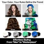 4 Colors Temporary Hair Color Wax for Christmas Party, Stocking Stuffers - DIY Washable Natural Instant Hair Color for Women Temporary Hair Dye for Kids Teens Women Men(White&Gray&Green&Blue 5 pcs)