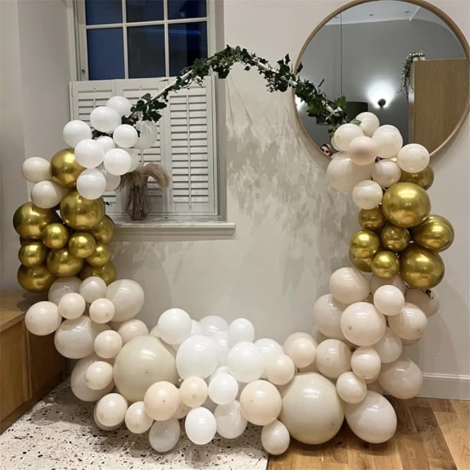 Beige and Champagne Gold Balloon Set - Image 7