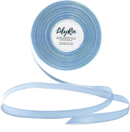 Light Blue Ribbon 1/4 Inches 36 Yards Satin Roll Perfect by LilyRin
