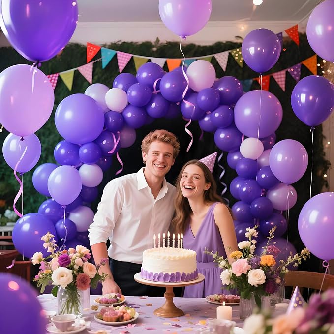 Purple Latex Party Balloons, 110 Pack 12 inch Round Helium Balloons - Image 7