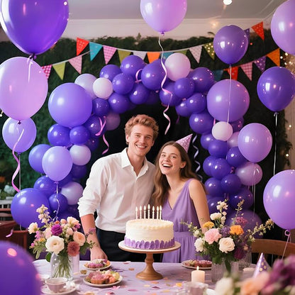 Purple Latex Party Balloons, 110 Pack 12 inch Round Helium Balloons - Image 7