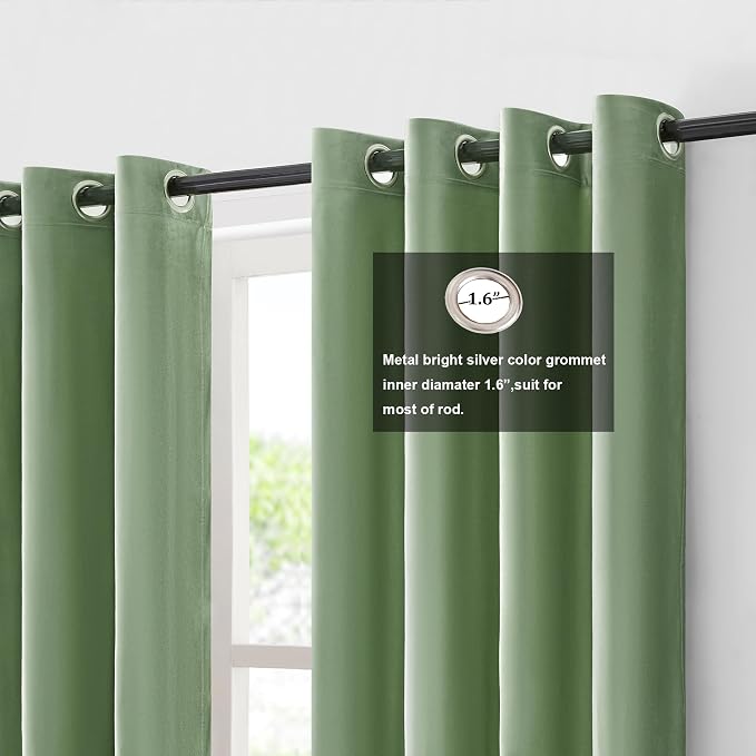 BULBUL Luxury Color Block Velvet Curtains 102 inch - Image 2