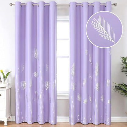 Lilac Blackout Curtains 96 Inches Long, Grommet Curtains by ESTELARTEXTILER