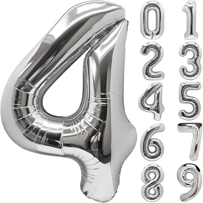 Number Balloons Silver Party Balloon by United-UnicornsParty