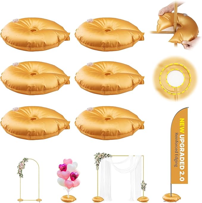 6 Pcs Golden Water Weight Bag, Water Bag Weights by sansaieco