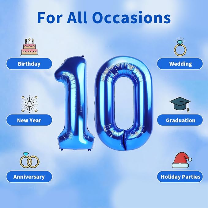 Number Balloons Navy Blue Balloons - Image 5