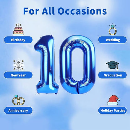 Number Balloons Navy Blue Balloons - Image 5