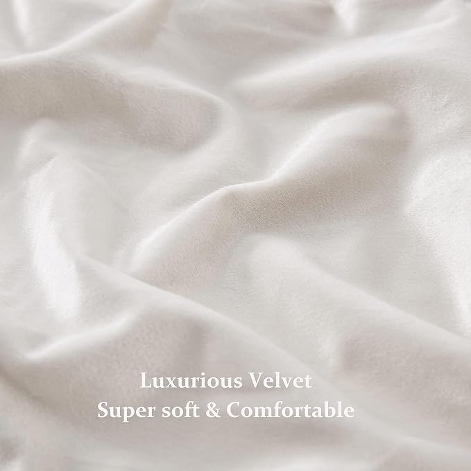 Luxury Cream Ivory Velvet Curtain Drapes - Image 6