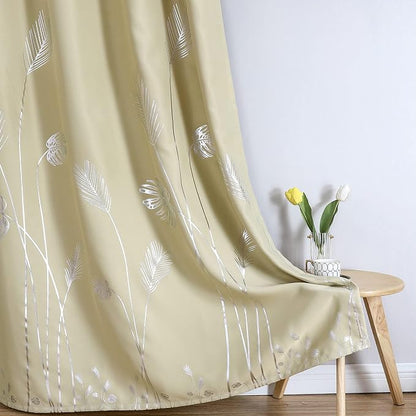 Blackout Curtains Silver Palm Tree Curtains Energy Saving Curtains Room - Image 7