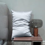 J JIMOO 100% Pure Mulberry Silk Pillowcase for Hair and Skin, Both Sides 19 Momme Pure Natural Silk Pillowcases Soft Breathable Standard 20''×26'', Silver Grey 1 Pack
