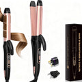2 in 1 Curler and Straightener Travel Dual Voltage Curling Iron 1.25 Inch Normal Size Hair Curler Ceramic with EU/UK Plug Adapter for Travel Curling Wand Adjustable Temperature and Anti-Tangle