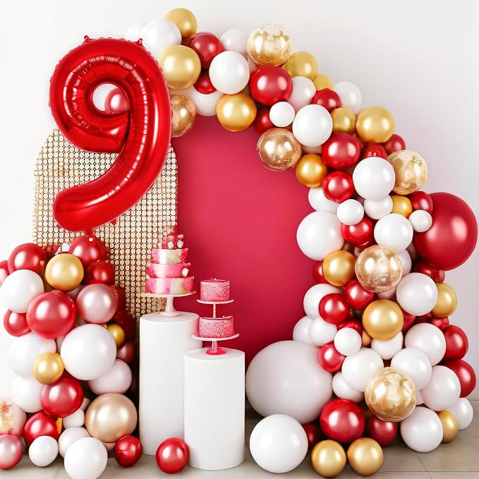 Red Number 9 Balloon 40 Inch, Big Large Foil Helium Number Balloons, Jumbo - Image 6
