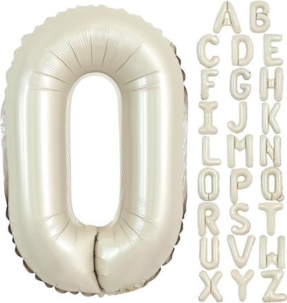TONIFUL 40 Inch Large Cream White Letter O Balloons Giant Alphabet Letter by TONIFUL