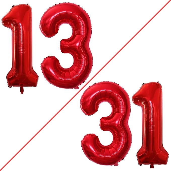 Number 13 Balloons for 13th Birthday Sweet 13 Party Decorations, 42 Inch Jumbo by GOER
