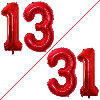 Number 13 Balloons for 13th Birthday Sweet 13 Party Decorations, 42 Inch Jumbo by GOER