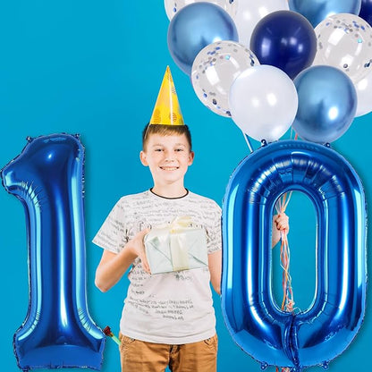 Dark Blue Number 10 Balloon, Large 40 Inch - Image 4