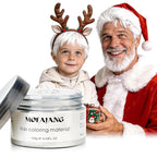 White Hair Color Wax Pomades 4.23 oz - Natural Hair Coloring Wax Material Disposable Hair Styling Clays Ash for Cosplay, Party (White)