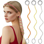 3 Packs Ponytail Holders Hair Ties for Women, Spiral Pony Tails Elastic Braided Hair Holders for Gym Swimming Sports (3pcs16"colorful12)