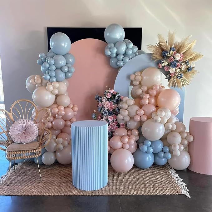 Gender Balloon Garland Arch Kit, Dusty Pink and Blue White Sand Balloons Boho - Image 4