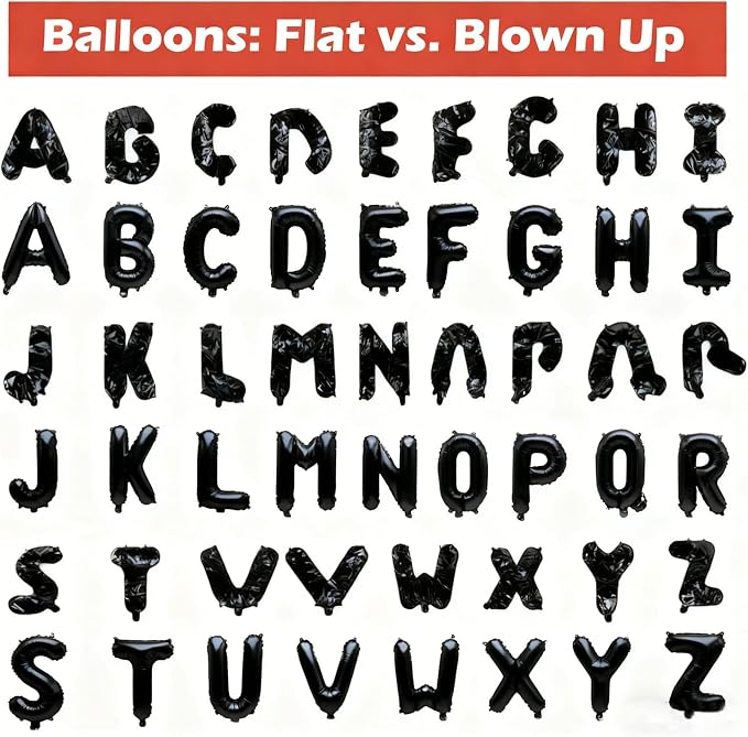 98 Pcs Black Letter Balloons, Custom 3 Set A-Z Set - Image 4