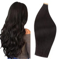 DOORES Human Hair Extensions Tape in Real Remy, 20pcs 80g Dark Brown 20 Inch, Thick Tape in Extensions Real Natural Human Hair Thick Ends Glue in Straight for Woman
