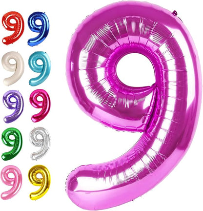 Rosy Purple Number 9 Balloon 40 inch, 9th Birthday Party Balloons Decoration | by Upgesy