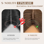 S-noilite Hair Toppers for Women Real Human Hair 3D 360° Cover Clip in 100% Real Human Hair Toppers 3″*4″ Clip in Silk Base 8 inch Natural Brown