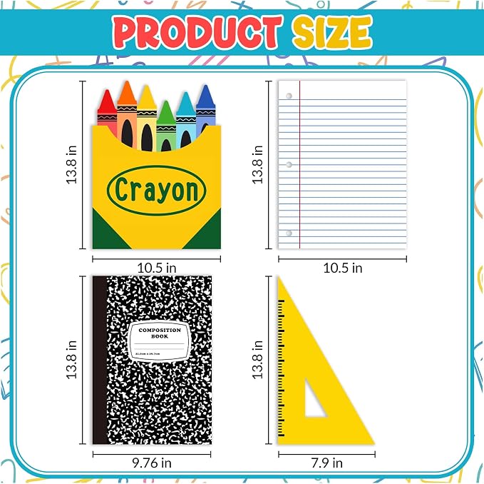 8 Pcs Back to Party Paper Cards Sets 13.8 Inch Colorful Stationery Design Cards - Image 2