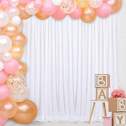 White Sequin Backdrop Curtains 4 Pcs 2ftx8ft Glitter Shimmer Fabric | Sparkly - Image 5