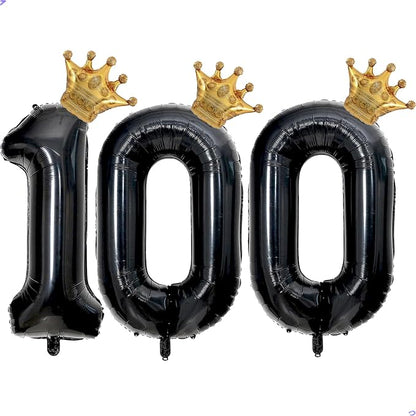 40 inch Large Black 100 Balloon Number by Unknown