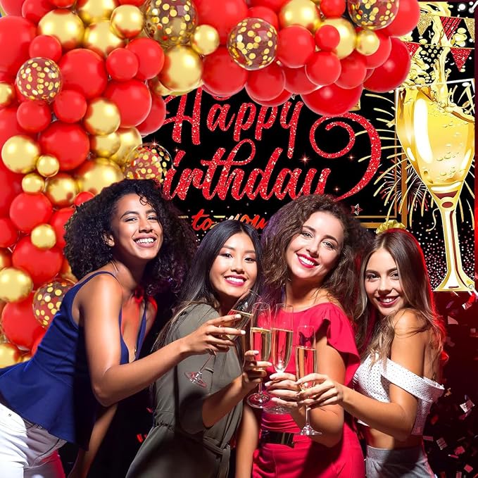 Red Gold Balloon Arch Garland Kit - Image 4