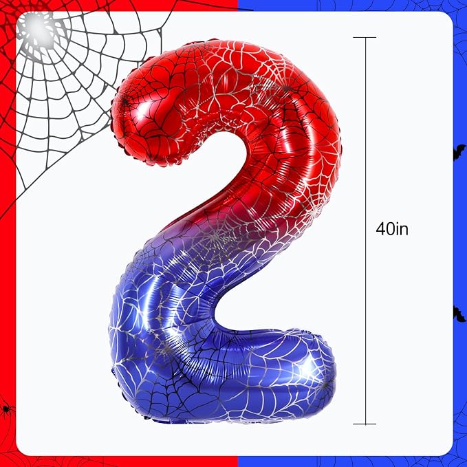 40 Inch Red Blue Number 2 Balloon - Image 2