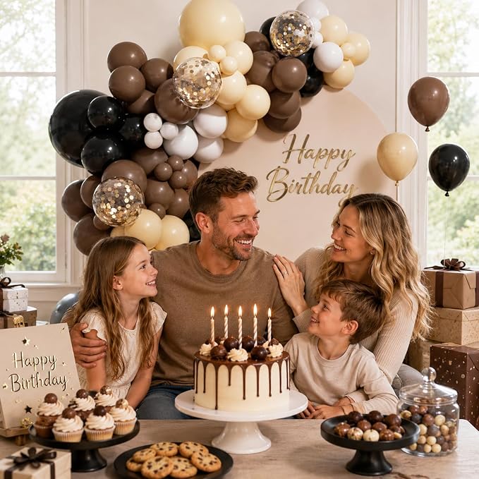131pcs Black and Brown Balloon Arch Kit - Image 5