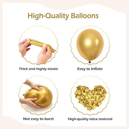 FOTIOMRG 110pcs Metallic Gold Balloon Garland Arch Kit, 18 12 10 5 inch Chrome - Image 3