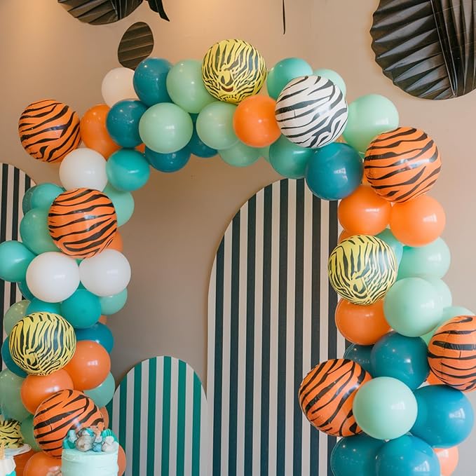 Jungle Balloons, 12 Inch 50 Pcs Safari Ballons Fresh Green Teal Balloon Animal - Image 4