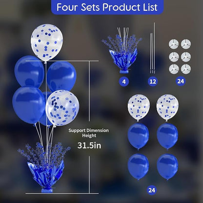 Royal Blue Balloon Table Centerpiece Kit, 4 Set Blue Balloon Stands - Image 4