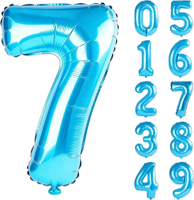 40 Inch Number 7 Balloons for 7th Birthday Party Decorations, 0-100 Jewelry by FOBELEC