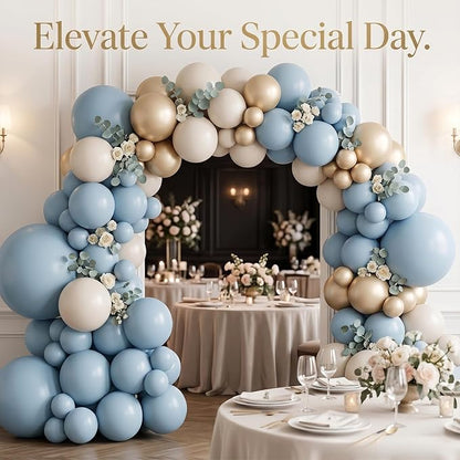50pcs 12 Inch Dusty Blue Latex Balloons | Premium Helium Haze Blue Balloons - Image 5