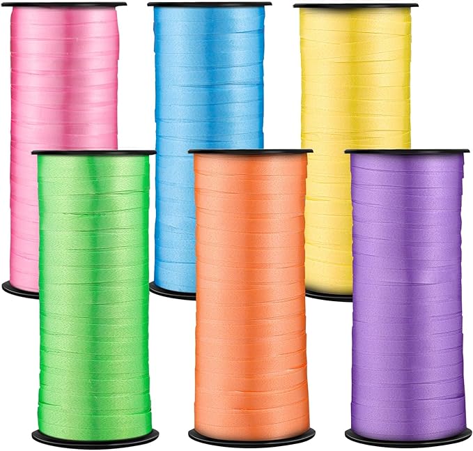 woric 6 Rolls Curling Ribbon 1800 Feet Colorful Balloon String Ribbons | Easy by woric