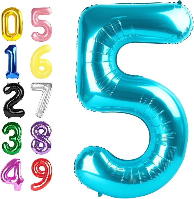 4 Balloon Number 40 Inch Light Blue by Argthjy
