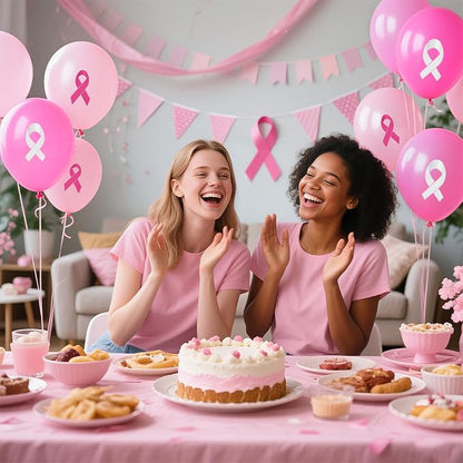 100 PCS Pink Ribbon Awareness Balloons Decorations 12 Inch Breast Cancer Ribbon - Image 5