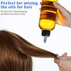 2 Pack Applicator Bottle for Hair 16.9oz Soft Squeeze Empty Oil Dispenser Hair Color Applicator Root Hair Dye PET Plastic Refillable Bottles for Salon Sylist with Graduated Scale and Twist Top