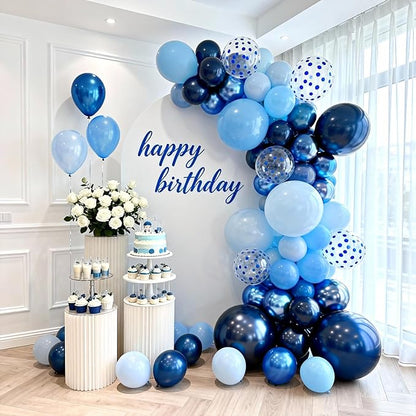 Blue Balloon Arch kit, with Confetti, Party Decorations | - Image 5